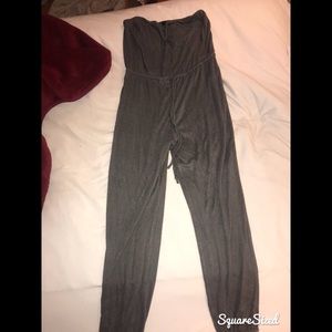 Grey Strapless Jumpsuit
